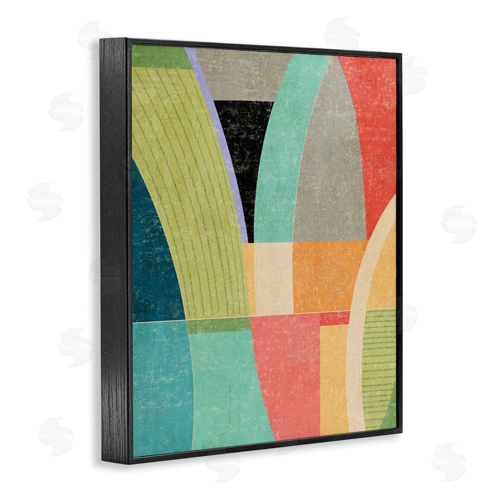 Suzanne Nicoll Retro Geometric Archways Black Framed Giclee Wall Art Print
