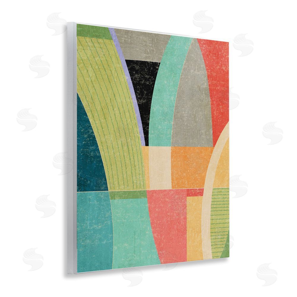 Suzanne Nicoll Retro Geometric Archways Wooden Wall Plaque Art Print