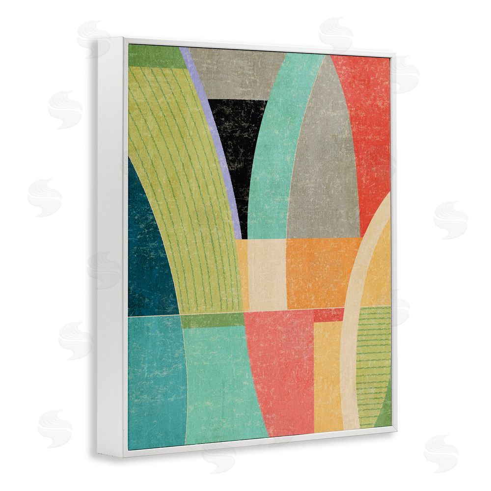 Suzanne Nicoll Retro Geometric Archways White Framed Giclee Wall Art Print