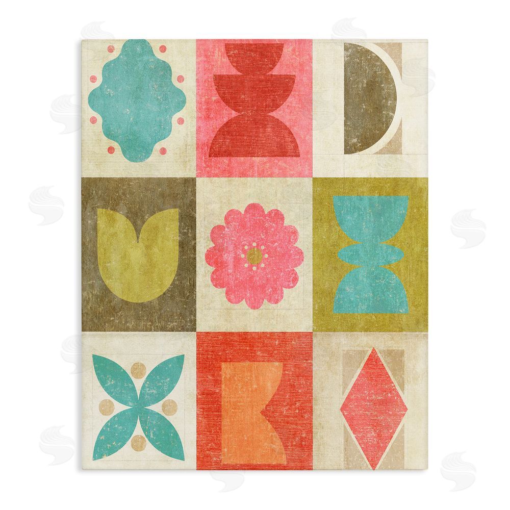 Suzanne Nicoll Happy Dance Geometrics Stretched Canvas Wall Art Print