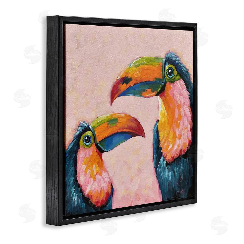Lucia Stewart Tropical Toucan Paradise Black Floating Frame Canvas Wall Art Print