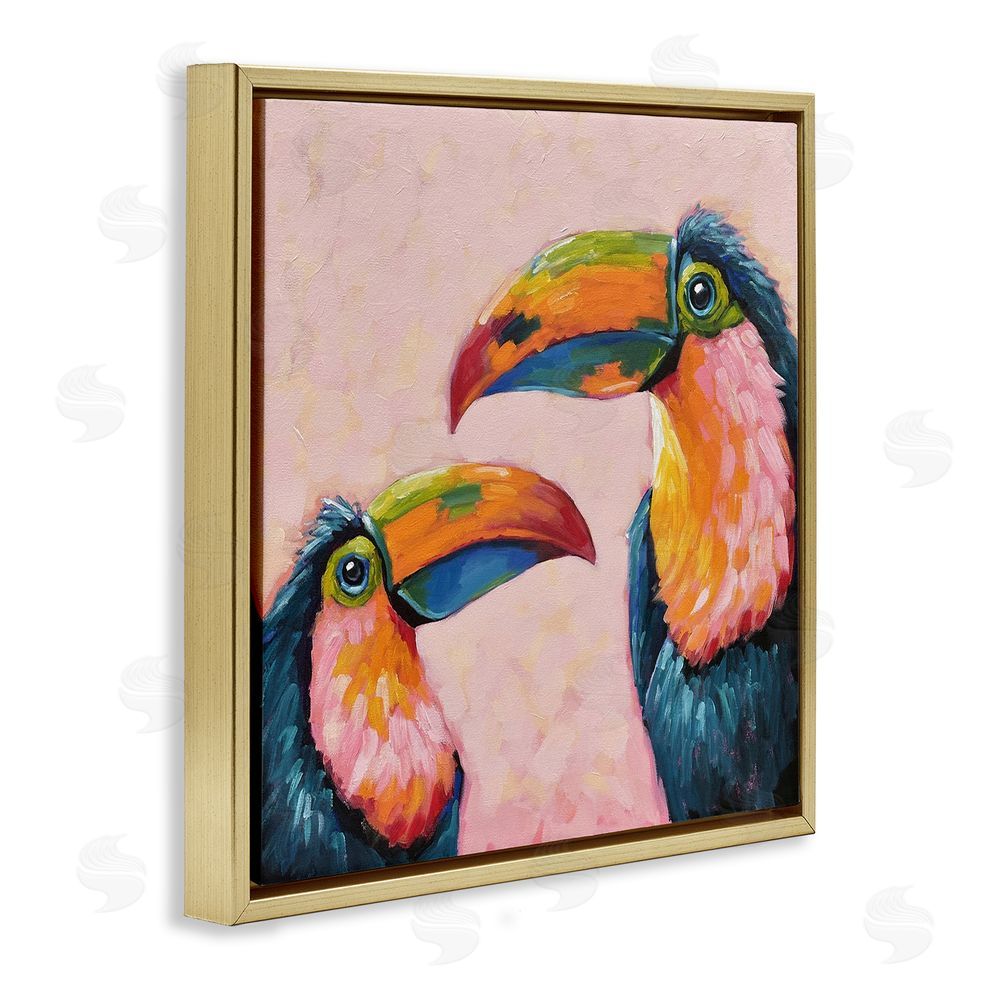 Lucia Stewart Tropical Toucan Paradise Gold Floating Frame Canvas Wall Art Print
