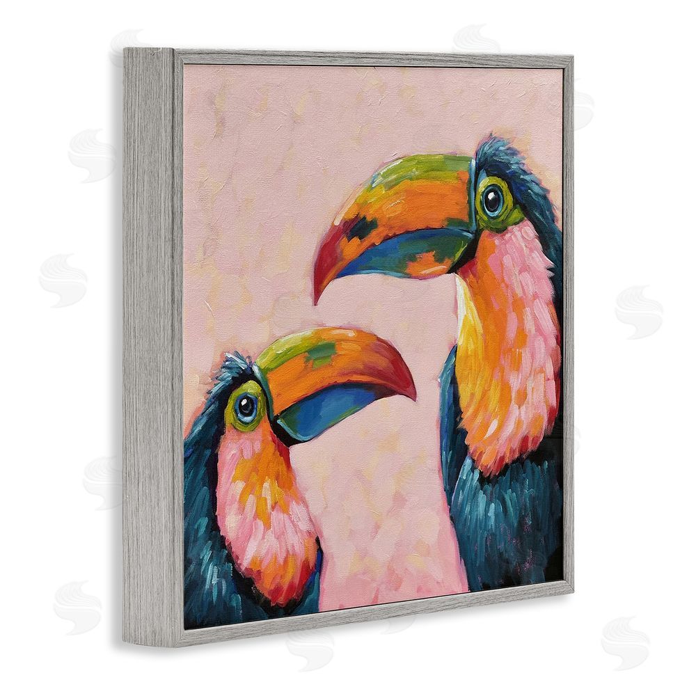 Lucia Stewart Tropical Toucan Paradise Gray Framed Giclee Wall Art Print