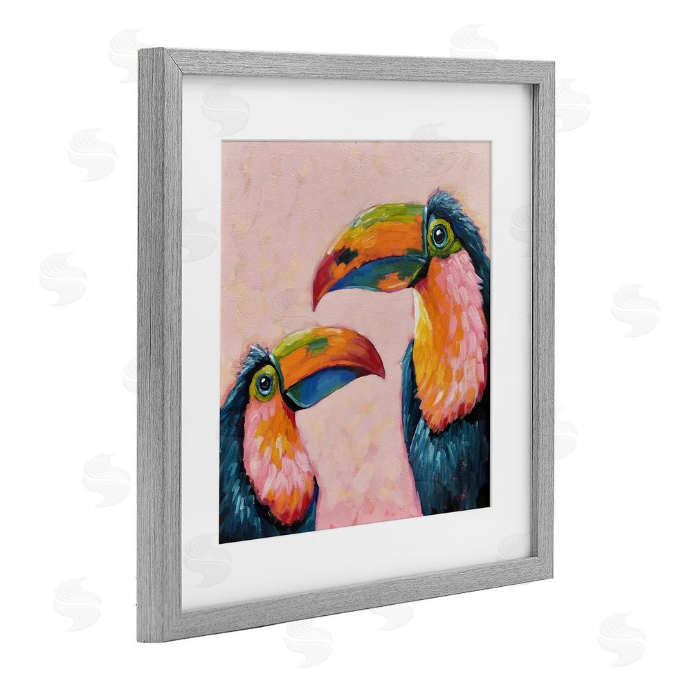 Lucia Stewart Tropical Toucan Paradise Gray Framed Print Under Glass Wall Art