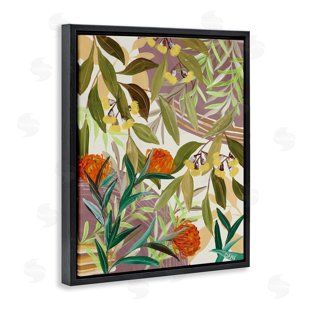 Dani Heyward Walk With Me Blooms Black Floating Frame Canvas Wall Art Print