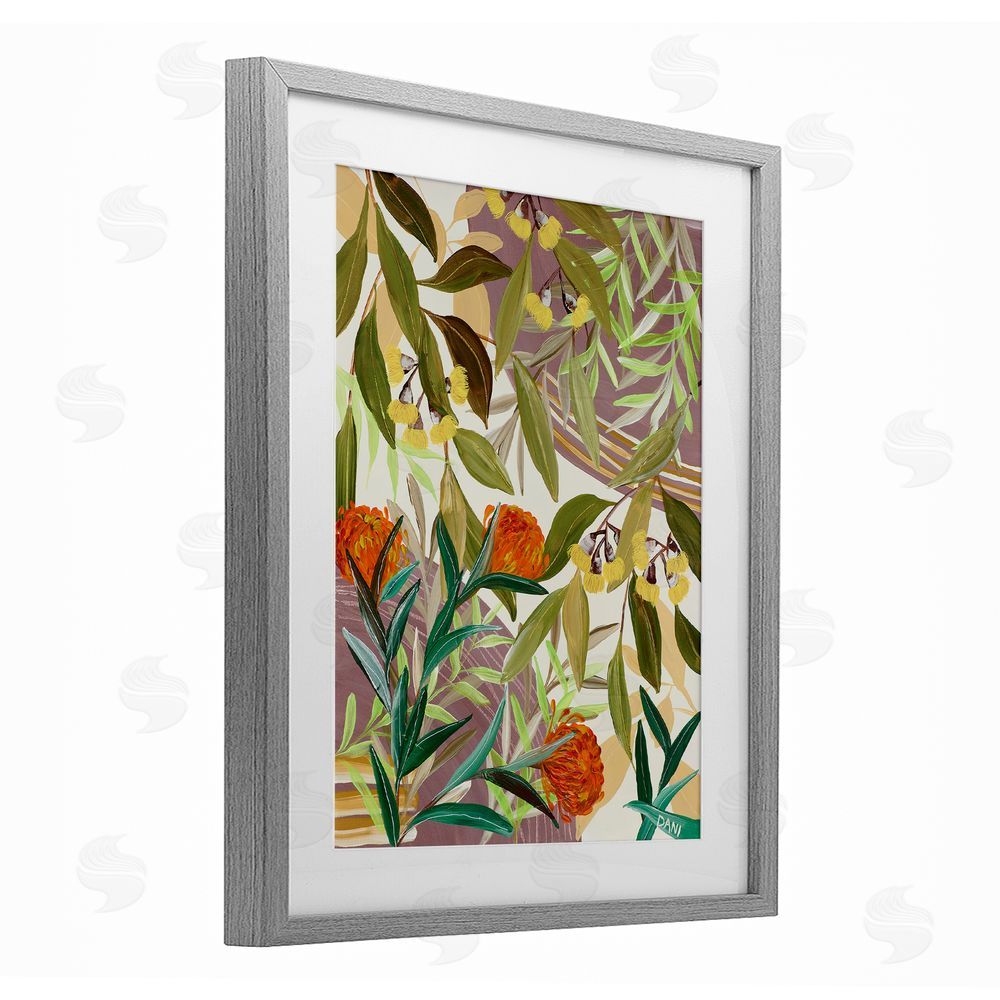 Dani Heyward Walk With Me Blooms Gray Framed Print Under Glass Wall Art