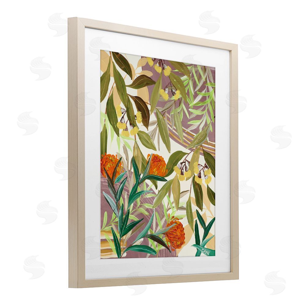 Dani Heyward Walk With Me Blooms Brown Framed Print Under Glass Wall Art
