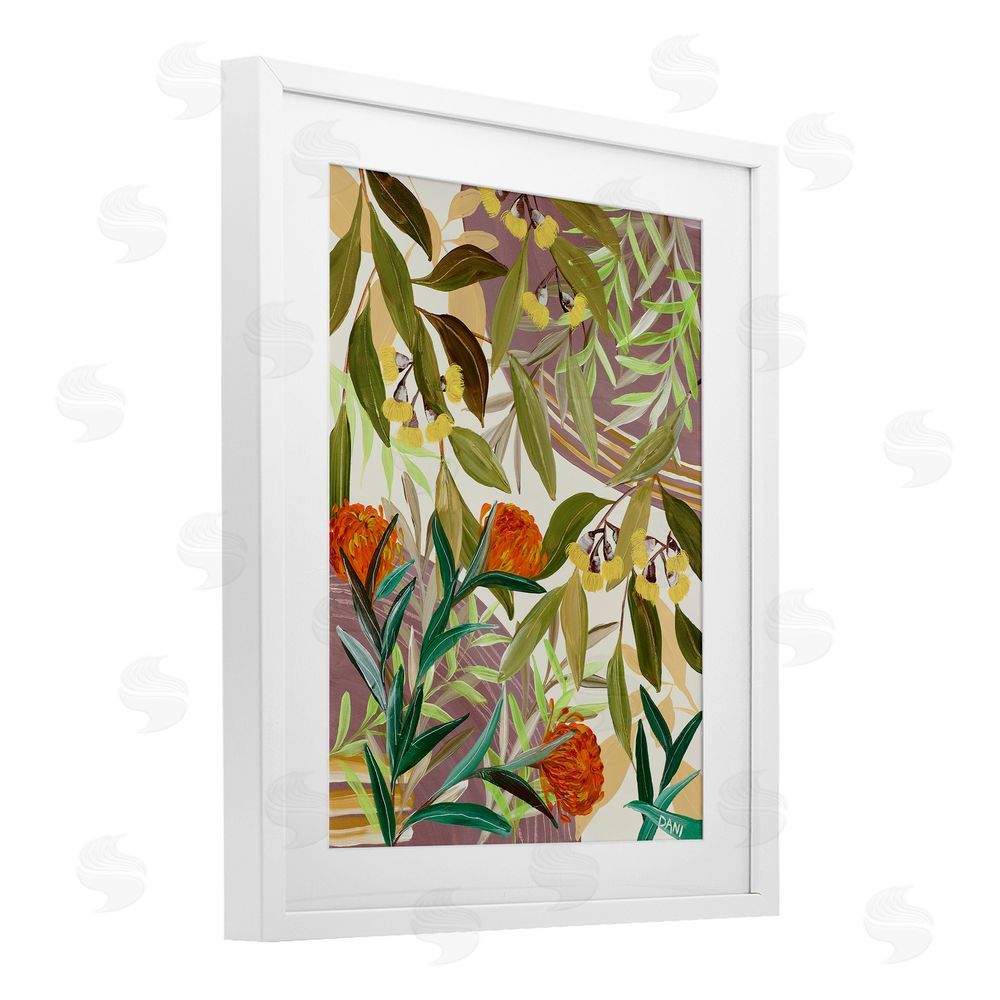 Dani Heyward Walk With Me Blooms White Framed Print Under Glass Wall Art