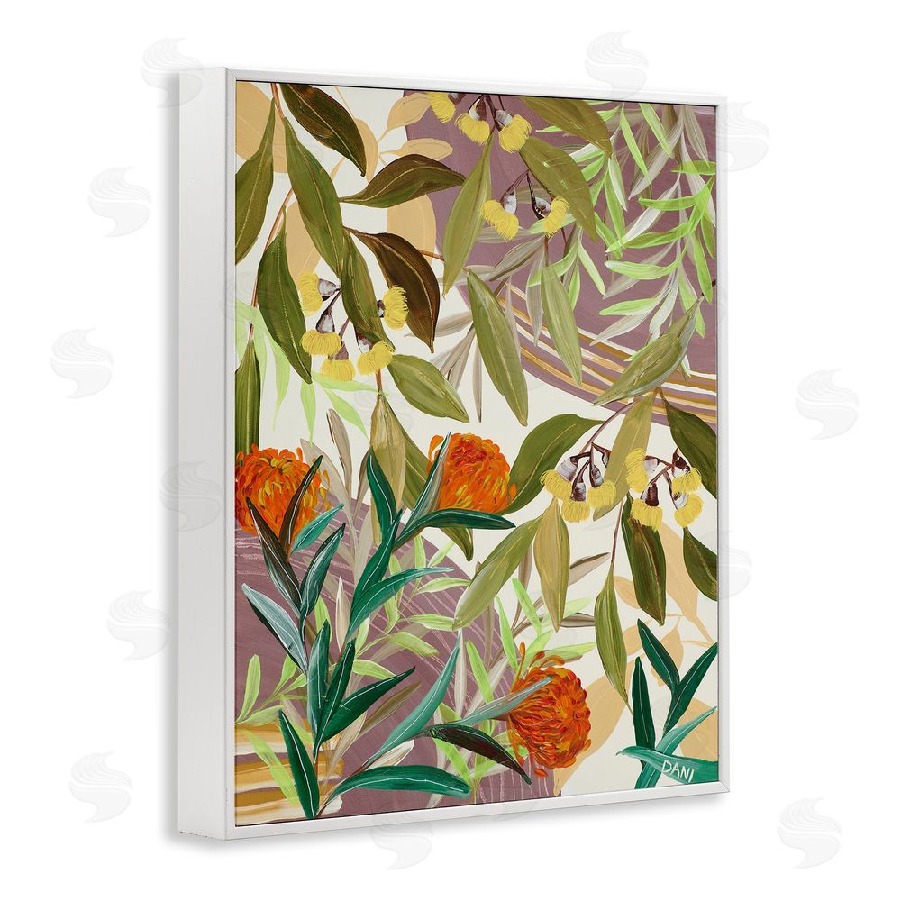 Dani Heyward Walk With Me Blooms White Framed Giclee Wall Art Print