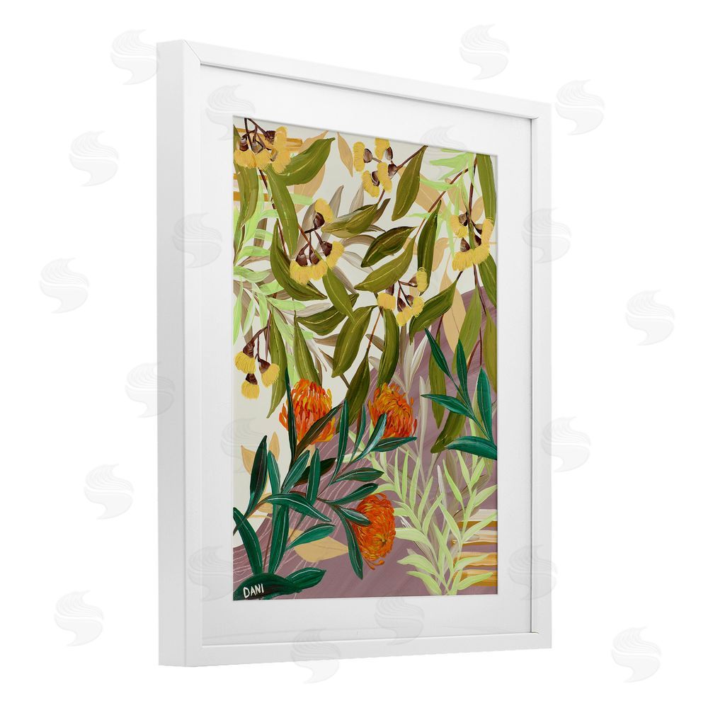 Dani Heyward Walk With Me Florals White Framed Print Under Glass Wall Art