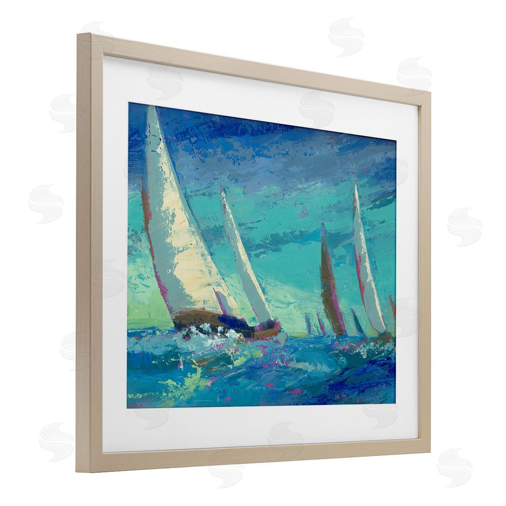 Beth A. Forst Abstract Expression Regatta Brown Framed Print Under Glass Wall Art