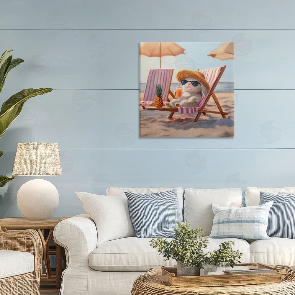 Lucia Heffernan Beach Bun Relaxation Stretched Canvas Wall Art Print in Room