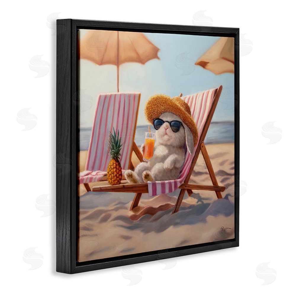 Lucia Heffernan Beach Bun Relaxation Black Floating Frame Canvas Wall Art Print