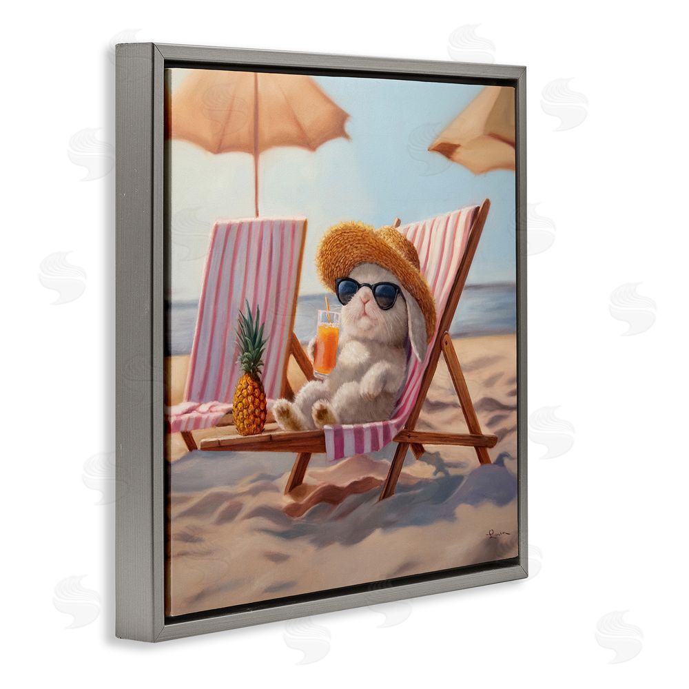 Lucia Heffernan Beach Bun Relaxation Gray Floating Frame Canvas Wall Art Print