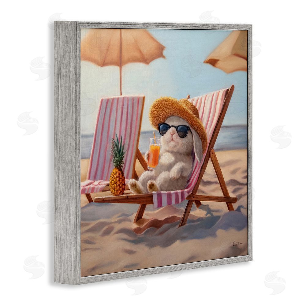 Lucia Heffernan Beach Bun Relaxation Gray Framed Giclee Print Wall Art