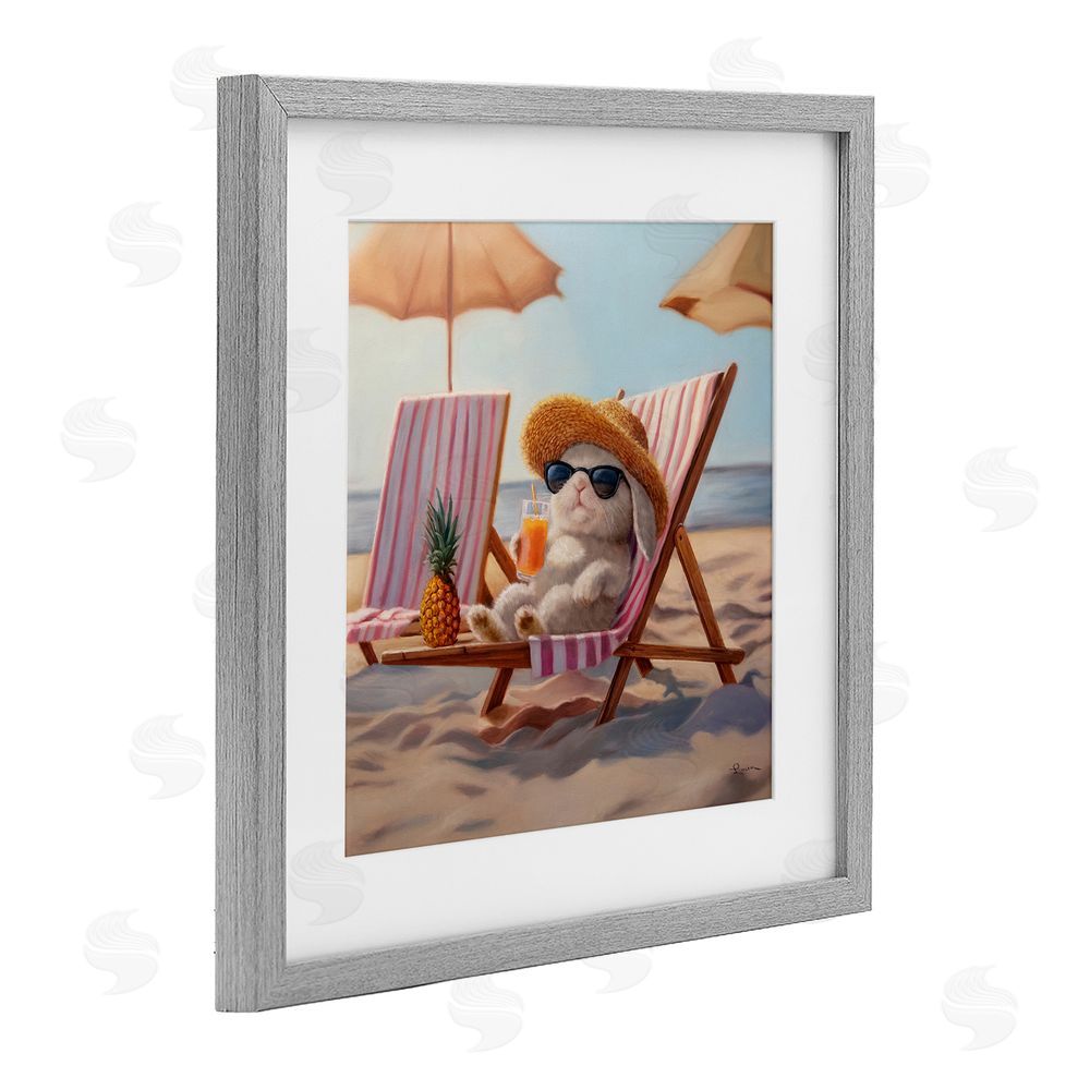 Lucia Heffernan Beach Bun Relaxation Gray Framed Print Under Glass Wall Art
