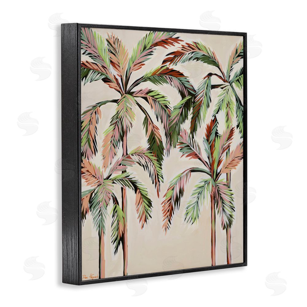 Dani Heyward Blushing Palm Tree Canopy Black Framed Giclee Wall Art Print