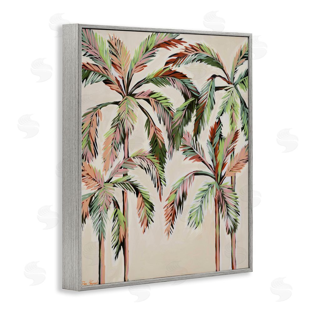 Dani Heyward Blushing Palm Tree Canopy Gray Framed Giclee Wall Art Print