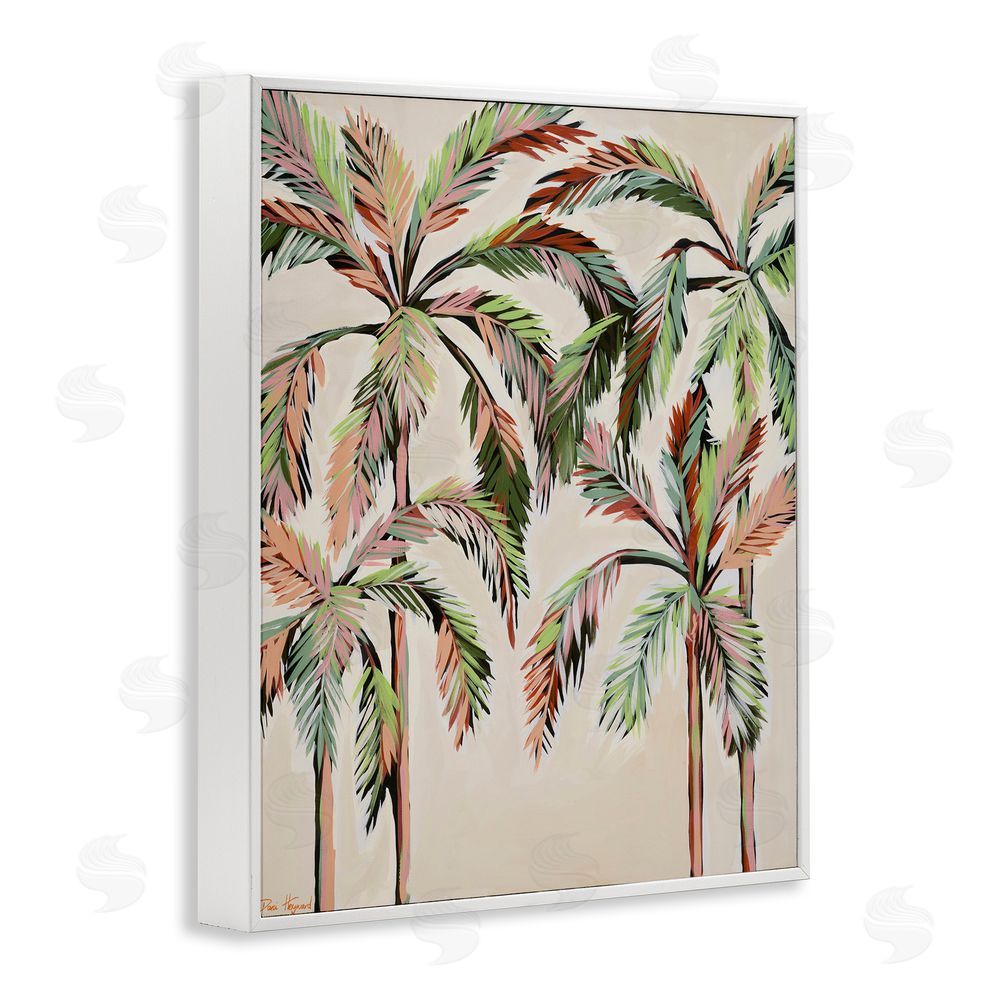Dani Heyward Blushing Palm Tree Canopy White Framed Giclee Wall Art Print