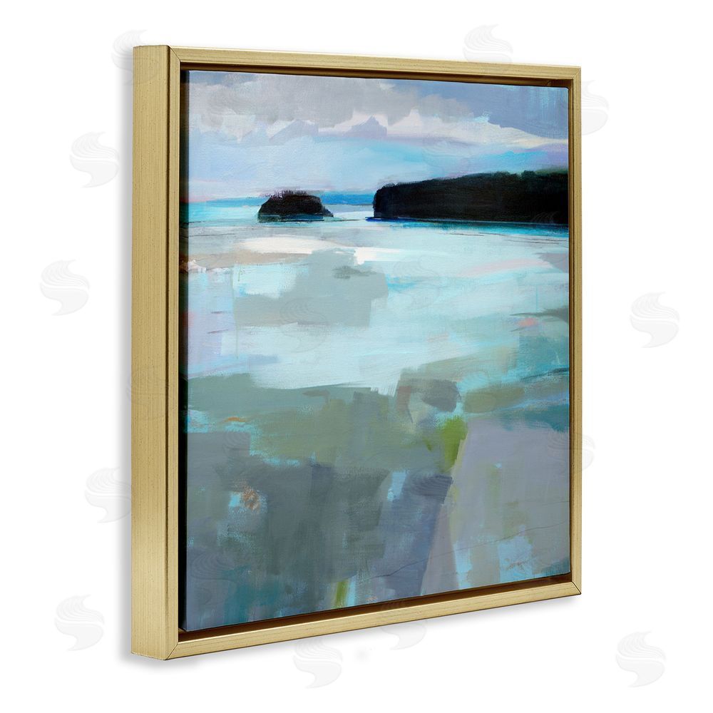 Kathleen Robbins Freeport Maine Abstraction Gold Floating Frame Canvas Wall Art Print