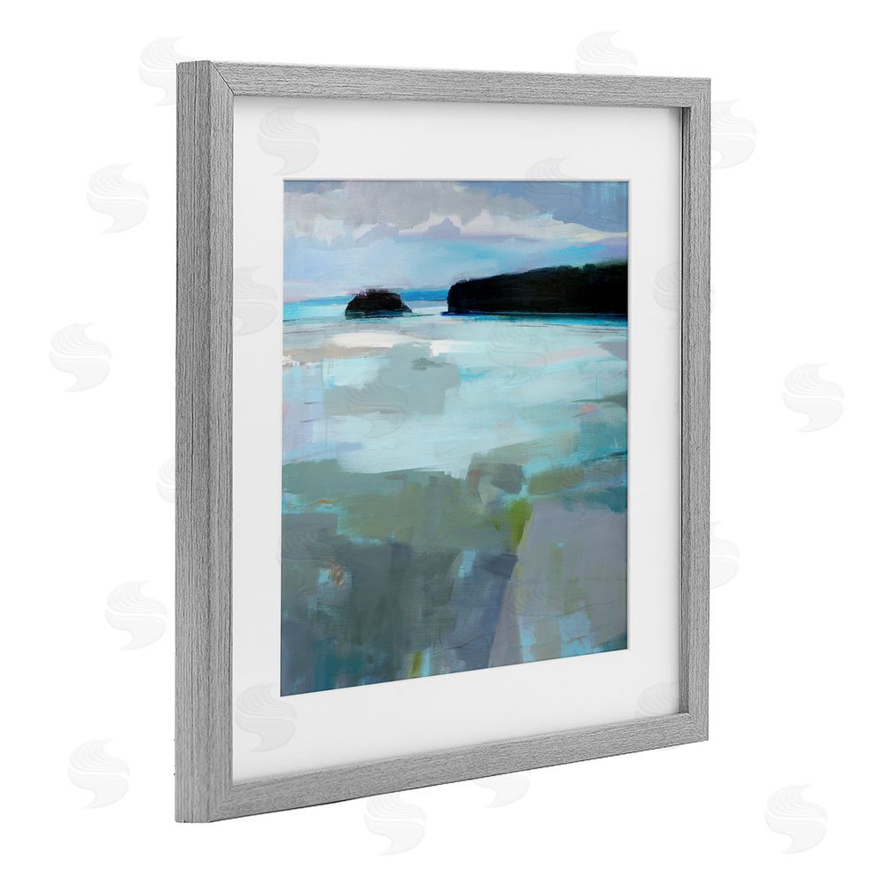 Kathleen Robbins Freeport Maine Abstraction Gray Framed Print Under Glass Wall Art