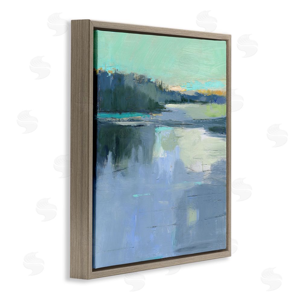 Kathleen Robbins Brave Boat Harbor Brown Floating Frame Canvas Wall Art Print