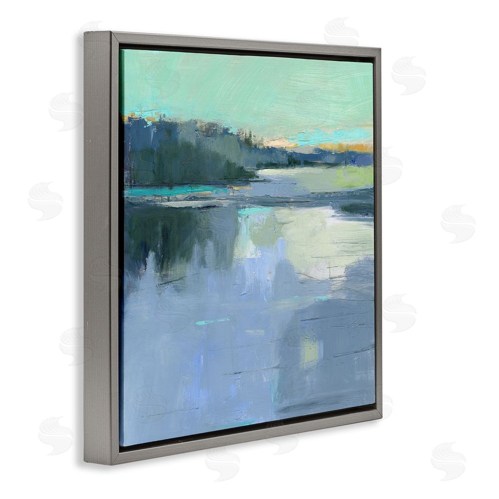 Kathleen Robbins Brave Boat Harbor Gray Floating Frame Canvas Wall Art Print