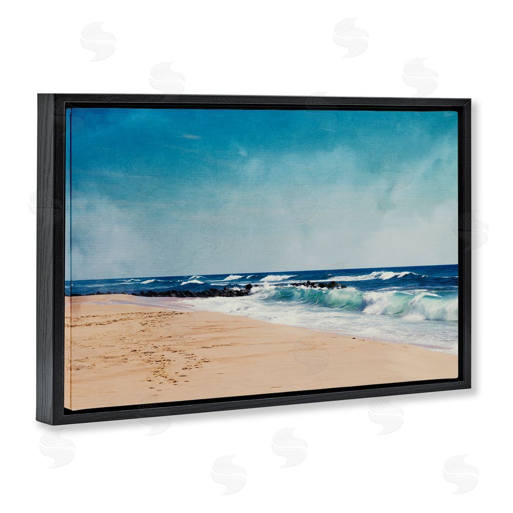 Dirk Wüstenhagen Atlantic Waves Shoreline Black Floating Frame Canvas Wall Art Print
