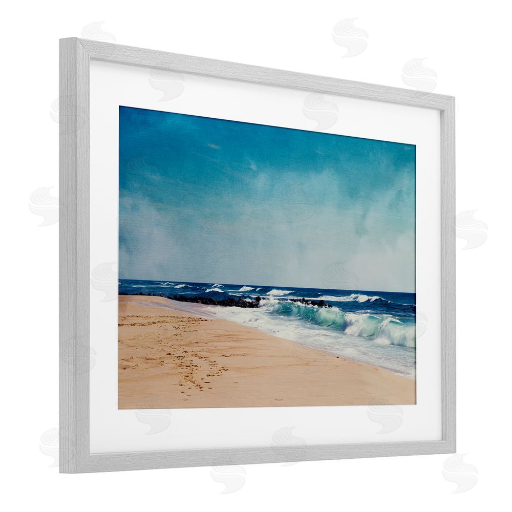Dirk Wüstenhagen Atlantic Waves Shoreline Gray Framed Print Under Glass Wall Art