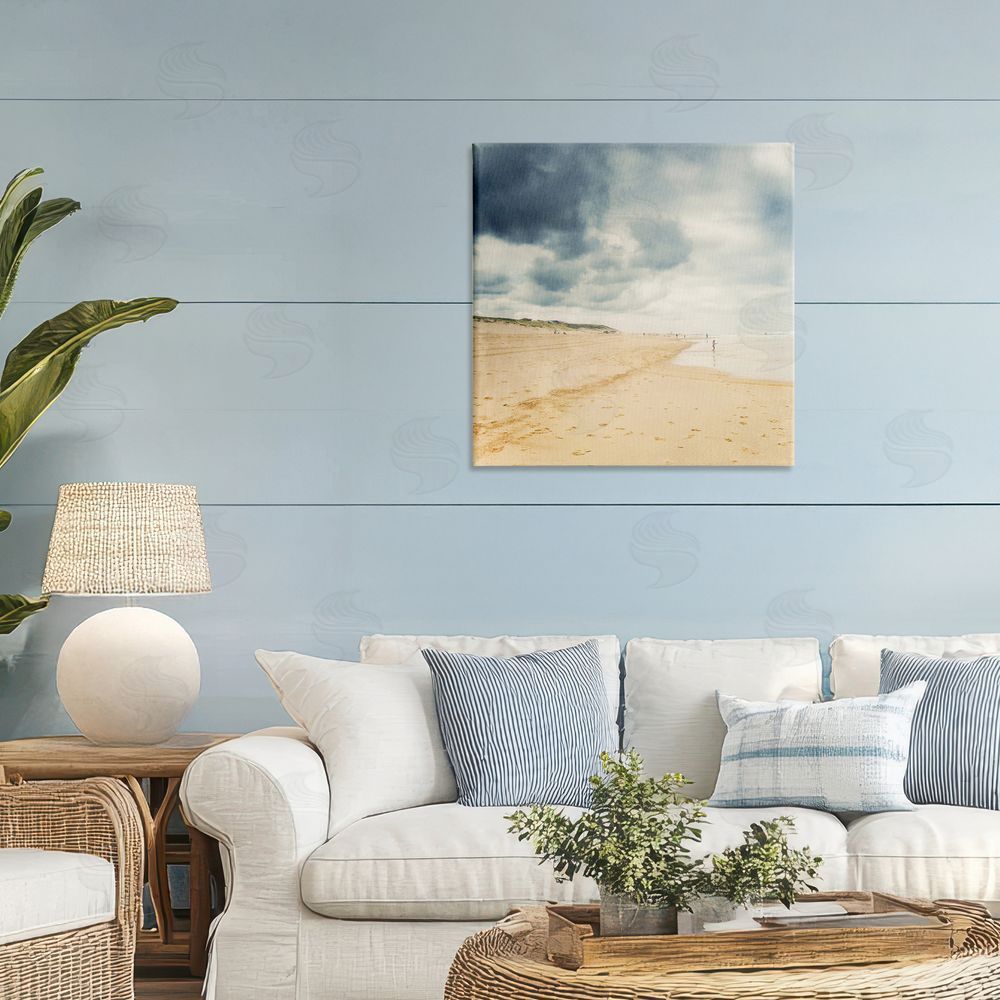 Dirk Wüstenhagen Beach On A Cloudy Day Stretched Canvas Wall Art in Room