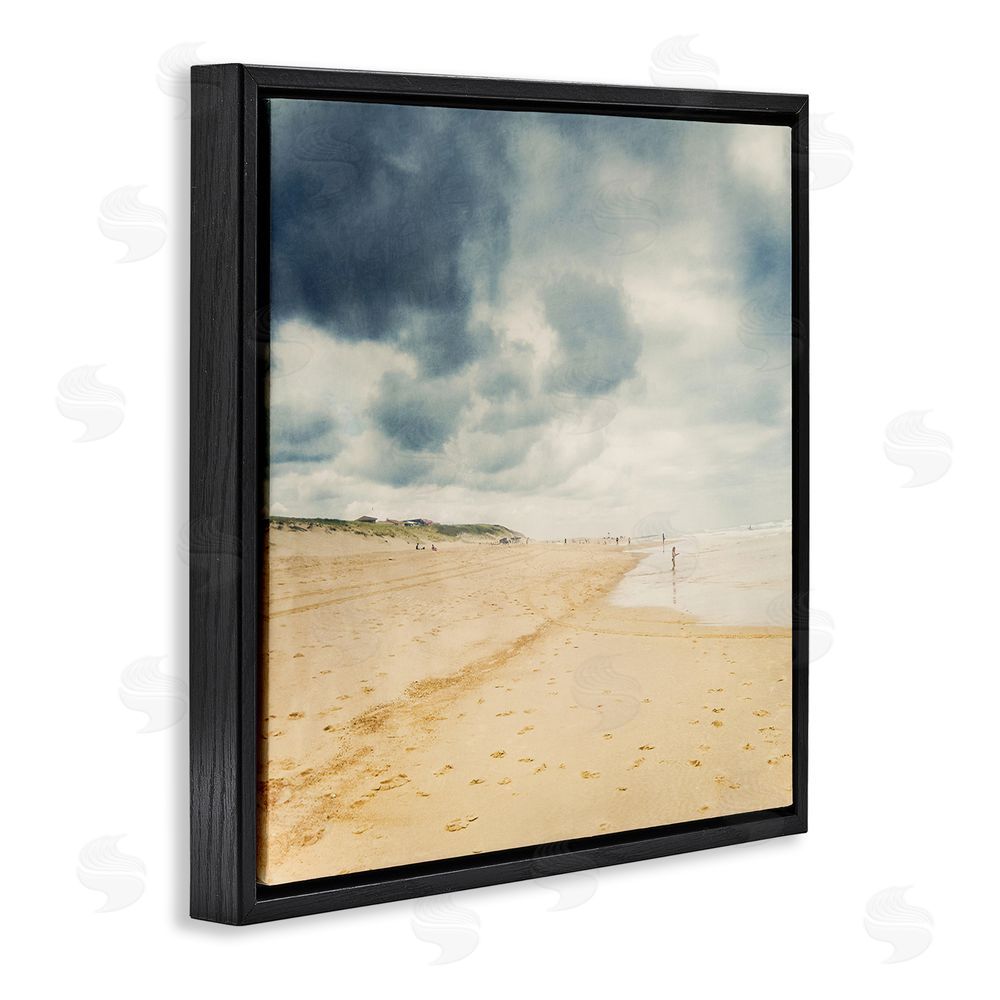 Dirk Wüstenhagen Beach On A Cloudy Day Black Floating Frame Canvas Wall Art Print