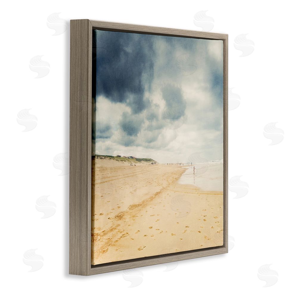 Dirk Wüstenhagen Beach On A Cloudy Day Brown Floating Frame Canvas Wall Art Print
