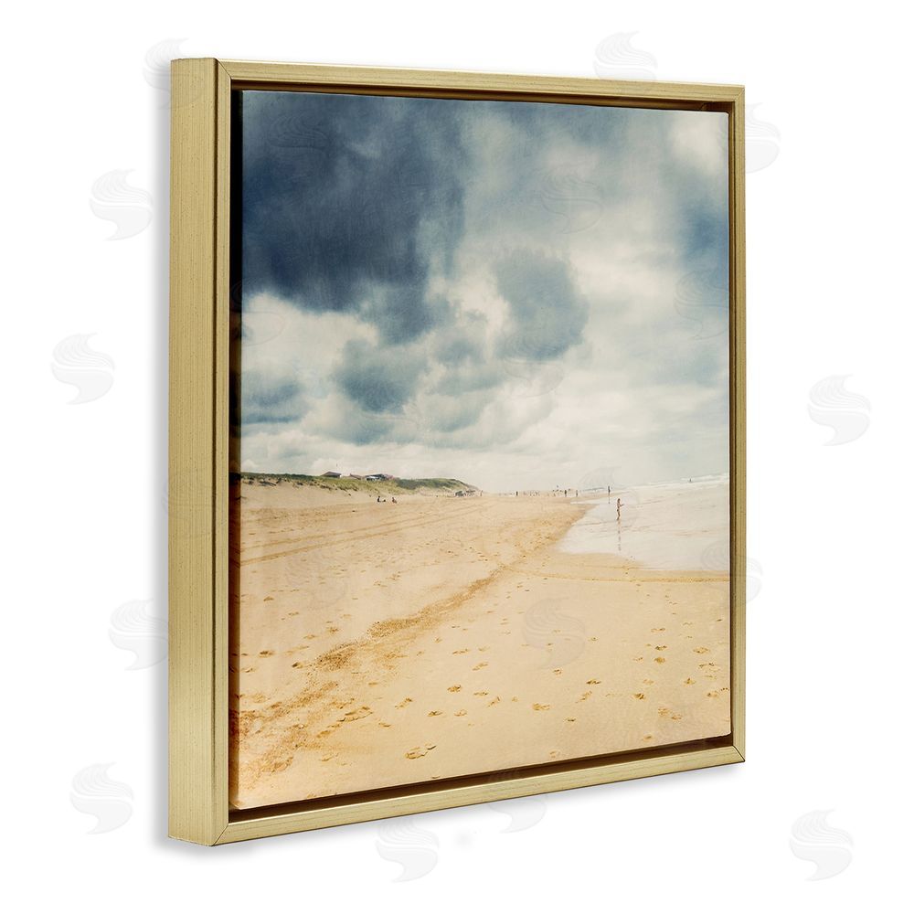 Dirk Wüstenhagen Beach On A Cloudy Day Gold Floating Frame Canvas Wall Art Print