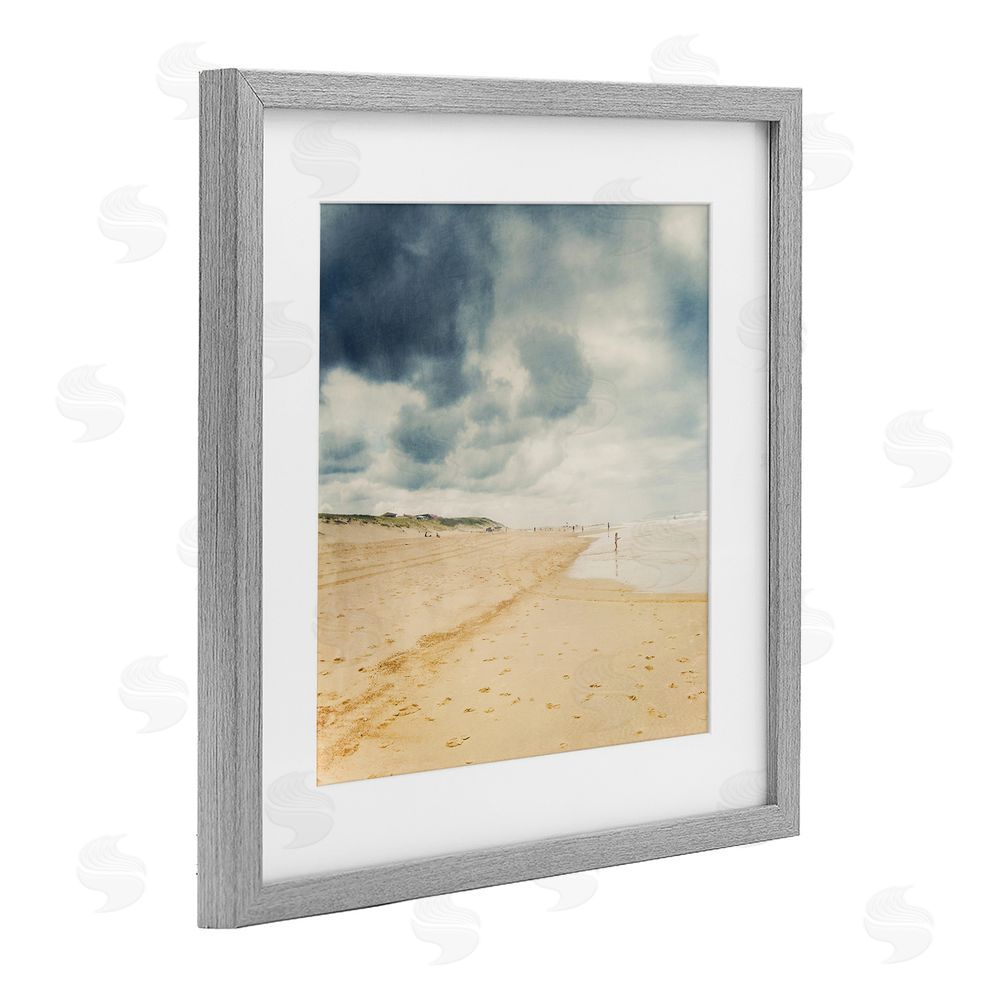 Dirk Wüstenhagen Beach On A Cloudy Day Gray Framed Print Under Glass Wall Art