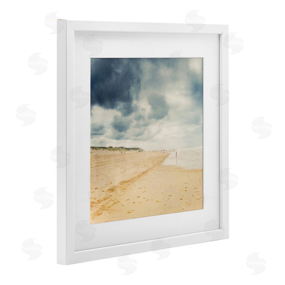 Dirk Wüstenhagen Beach On A Cloudy Day White Framed Print Under Glass Wall Art