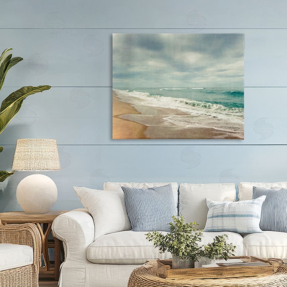 Dirk Wüstenhagen Tranquil Waves Along Sandy Coast Stretched Canvas Wall Art in Room