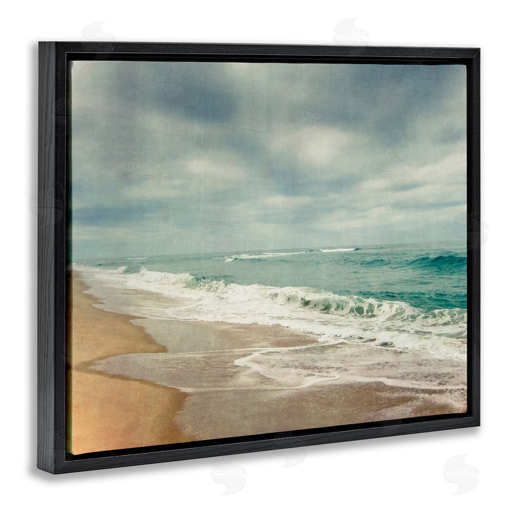 Dirk Wüstenhagen Tranquil Waves Along Sandy Coast Black Floating Frame Canvas Wall Art Print