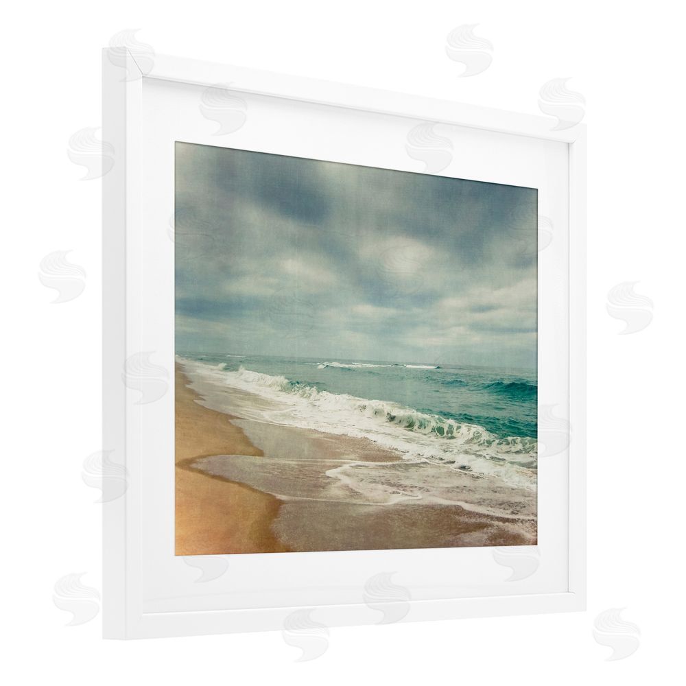 Dirk Wüstenhagen Tranquil Waves Along Sandy Coast White Framed Print Under Glass Wall Art