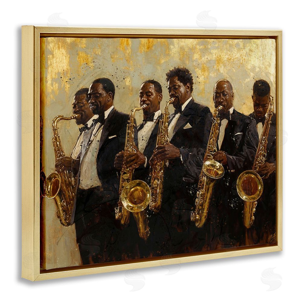 Marta Wiley Golden Era Ensemble Gold Floating Frame Canvas Wall Art Print
