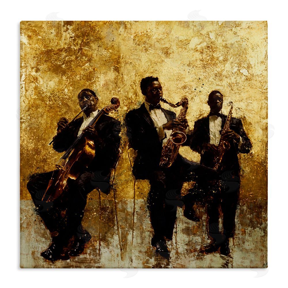 Marta Wiley Golden Era Musicians Abstraction Stretched Canvas Wall Art Print