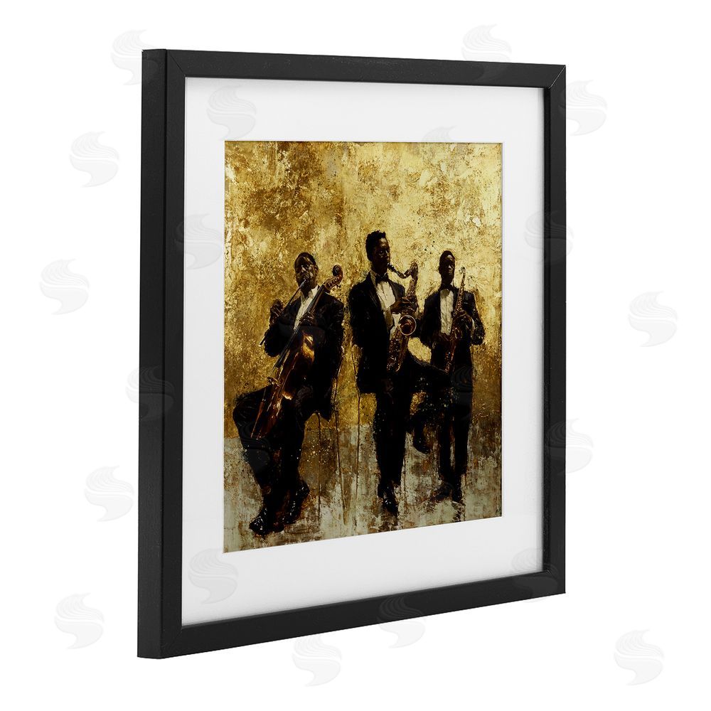 Marta Wiley Golden Era Musicians Abstraction Black Framed Print Under Glass Wall Art