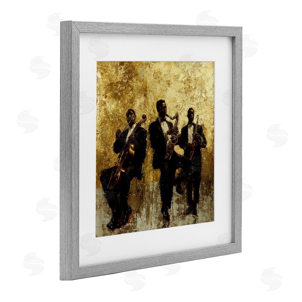 Marta Wiley Golden Era Musicians Abstraction Gray Framed Print Under Glass Wall Art