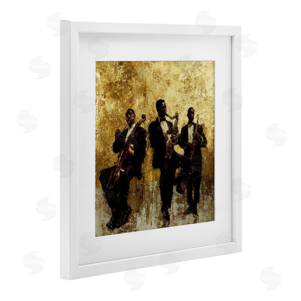 Marta Wiley Golden Era Musicians Abstraction White Framed Print Under Glass Wall Art