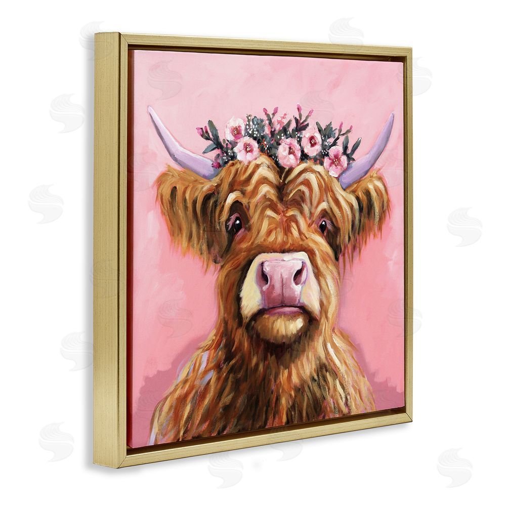 Lucia Stewart Grace Of The Glen Gold Floating Frame Canvas Wall Art Print
