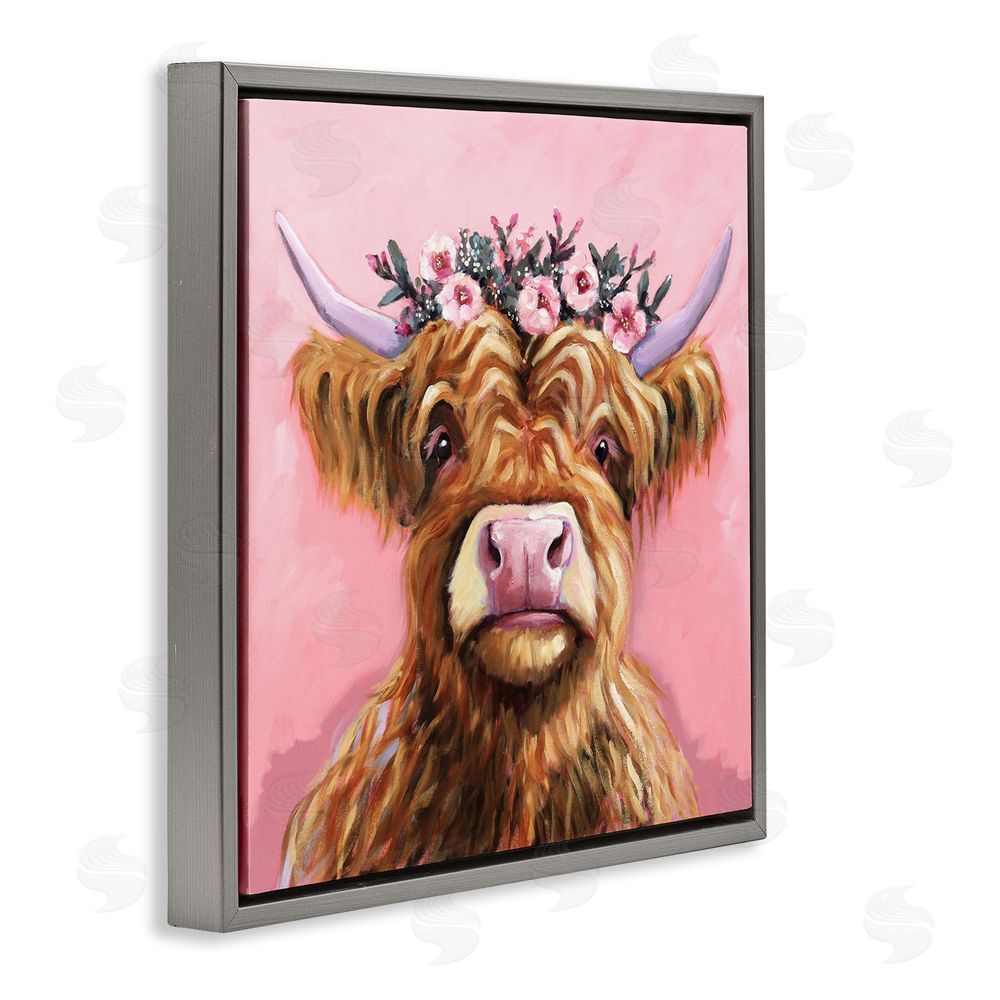Lucia Stewart Grace Of The Glen Gray Floating Frame Canvas Wall Art Print