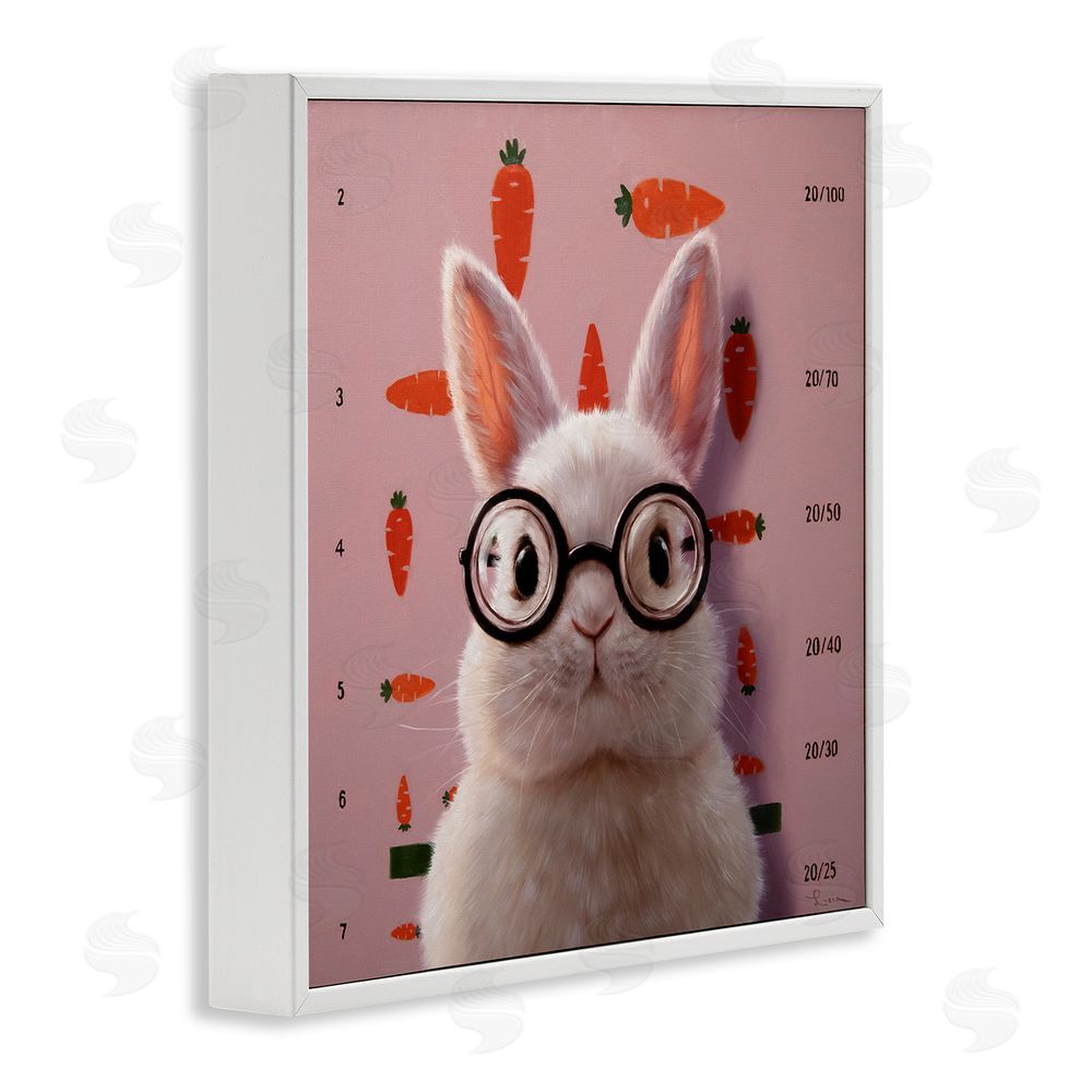 Lucia Heffernan Bunny & Carrots Eye Exam White Framed Giclee Print Wall Art
