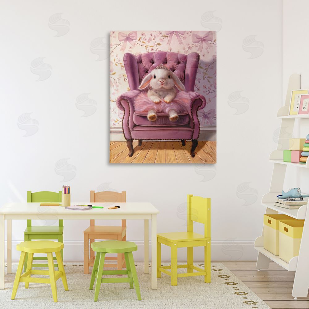 Lucia Heffernan Pink Princess Tutu Bunny Stretched Canvas Wall Art Print in Room