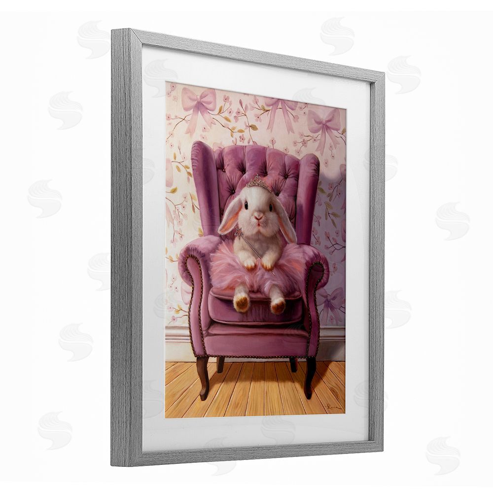 Lucia Heffernan Pink Princess Tutu Bunny Gray Framed Print Under Glass Wall Art