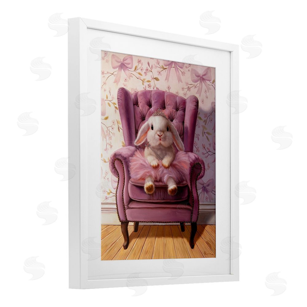 Lucia Heffernan Pink Princess Tutu Bunny White Framed Print Under Glass Wall Art