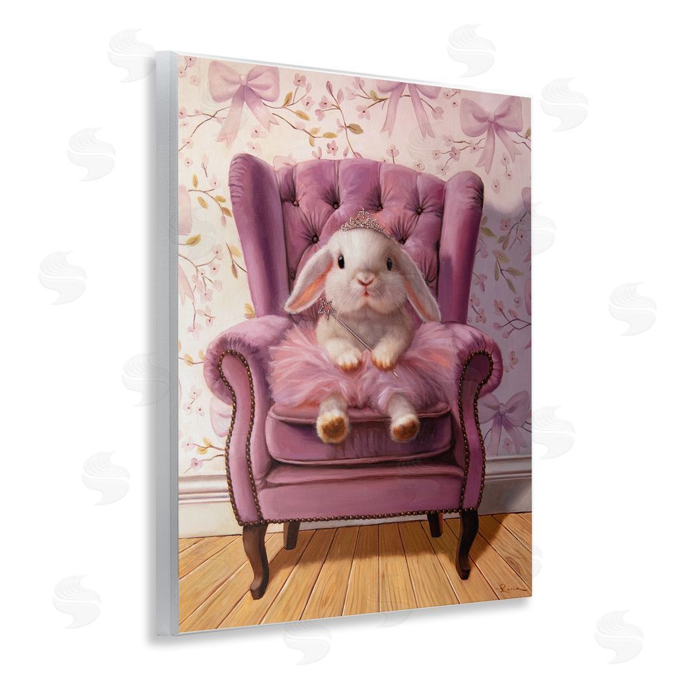 Lucia Heffernan Pink Princess Tutu Bunny Wooden Wall Plaque Art Print